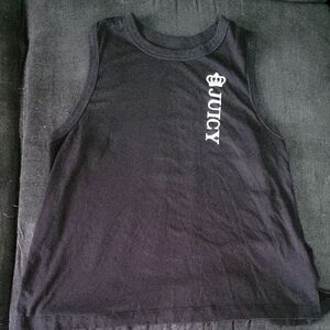 Juicy Couture Black Tank Top with White Vertical Logo